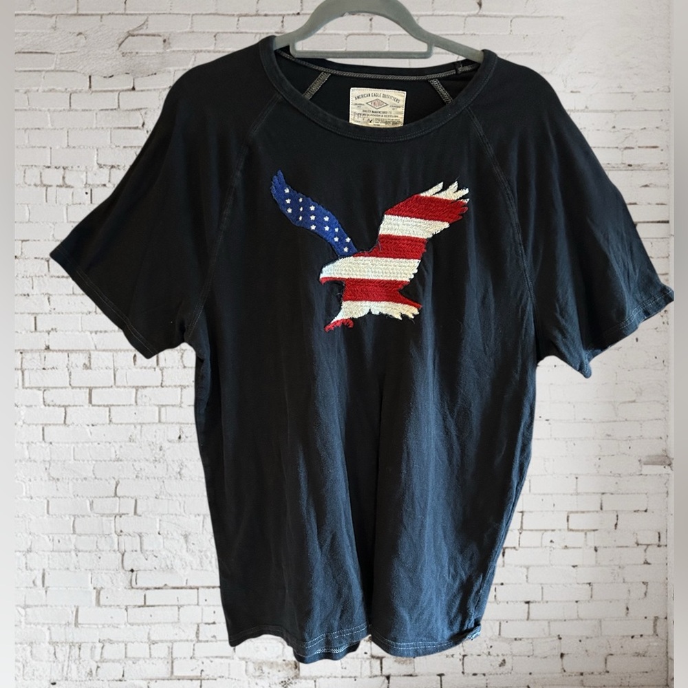 AMERICAN EAGLE VINTAGE Patriotic Eagle USA T shirt Tee Super soft cotton L
